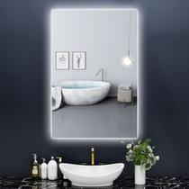 Espelho lapidado bisotê iluminado com LED Frio - 30x60cm
