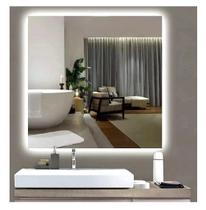 Espelho lapidado bisotê Iluminado com LED Frio - 60x60cm