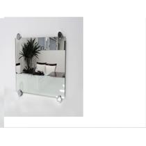 Espelho Lapidado Com Bisotê fixado com botões - 30x30cm