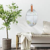 Espelho Lapidado Decorativo Oval 20x30 com Pendurador para Sala Lavabo Escritório