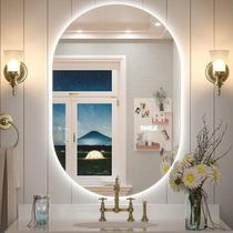 Espelho Lapidado Oval Iluminado com led frio - 50x100cm