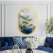 Espelho Lapidado Oval Iluminado com led quente - 50x100cm