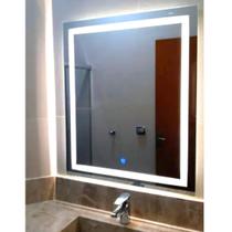 Espelho Led 3 cores 80 cm x 80cm quadrado Botão Touch Luz Ajustável Dimerizável luz maquiagem camarim penteadeira banheiro 80x80