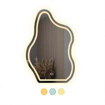 Espelho LED 3 Cores Banheiro Organico Touch c Desembaçador Bivolt