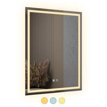 Espelho Led 3 Cores Banheiro Touch Desembaçador 80Cmx60Cm