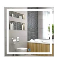 Espelho Led 3 cores fria neutra e quente 60cm luz Botão Touch Luz Ajustável quadrado maquiagem camarim penteadeira