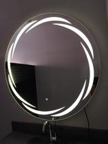 Espelho led 60 cm luz 3 cores frio neutro e quente banheiro decorativo tecla toque desenhado decoração raios Espelho led 60 cm luz 3 cores frio neutro e quente banheiro decorativo tecla toque desenhado decoração raios