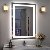 Espelho Led 70x50 Cm Jateado Retangular Botão Touch Premium Espelho Led 70x50 Cm Jateado Retangular Botão Touch Premium