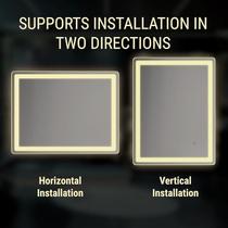 Espelho Led 90x70 Cm Jateado Retangular Botão Touch Premium Espelho Led 90x70 Cm Jateado Retangular Botão Touch Premium