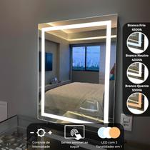 Espelho Led 90x80 Cm 3 Cores Lapidado 3000k 4000k 6500k
