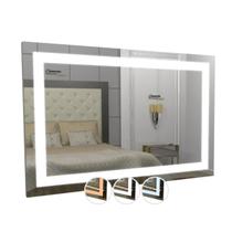 Espelho Led Botão Touch 60x90cm Camarim Banheiro Jateado