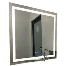 Espelho Led frio 80cm x 50cm com musica caixas de som banheiro decorativo jateado lapiado sala quarto banheiro