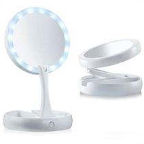 Espelho Led Iluminado Dupla Face Portátil Perfeito Maquiagem
