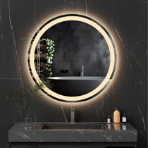 Espelho Led Jateado Iluminado 40x40 Cm Touch Screen Fonte