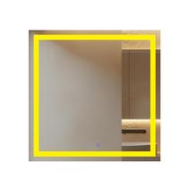 Espelho Led Jateado Quadrado 60x60 Cm Touch-screen Bivolt