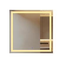 Espelho Led Jateado Quadrado 70x70 Cm Touch-screen Bivolt