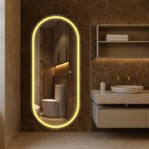 Espelho Led Jateado Touch Bivolt Luxo Decoração Sala Cozinha Quarto Banheiro Hall Espelho Led Jateado Touch Bivolt Luxo Decoração Sala Cozinha Quarto Banheiro Hall