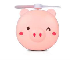 Espelho Led Maquiagem Com Ventilador Portátil Porquinho Espelho Led Maquiagem Com Ventilador Portátil Porquinho
