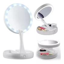 Espelho Led Maquiagem Ring Light Camarim Usb Aumenta 10x Usb Cor da moldura Branco Espelho Led Maquiagem Ring Light Camarim Usb Aumenta 10x Usb Cor da moldura Branco