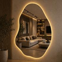 Espelho led orgânico abstrato Bateria Led Quente Pinterest grande banheiro quarto com suporte 11