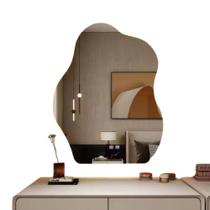 Espelho Led Organico Touch Fonte 80x60 Cm Amarelo