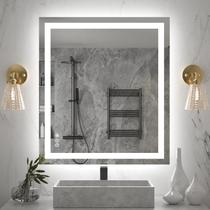 Espelho LED para banheiro Amorho 91x81cm com luz, antiembaçante, 3 cores Espelho LED para banheiro Amorho 91x81cm com luz, antiembaçante, 3 cores