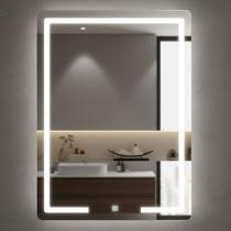 Espelho Led Retangular 60x80cm Touch Cinza Espelho Led Retangular 60x80cm Touch Cinza