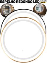 Espelho LED USB De Parede Redondo 49,5Cm Iluminação Moderna Banheiro Quarto Bancada E Hall Espelho LED USB De Parede Redondo 49,5Cm Iluminação Moderna Banheiro Quarto Bancada E Hall