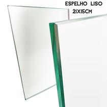 Espelho liso retangular 21x15cm lapidação profissional sem logo ou moldura 5mm