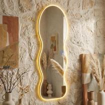 Espelho Lopazzi com LED Touch Bivolt 3 Cores Quente Neutra Fria Grande 150x40cm Corpo Inteiro para Quarto Sala Vidro 3mm Sem Moldura LOPAZZI