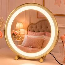 Espelho Lopazzi de Mesa para Maquiagem com 3 LED Touch Penteadeira Decorativo Quarto Feminino Espelho Lopazzi de Mesa para Maquiagem com 3 LED Touch Penteadeira Decorativo Quarto Feminino