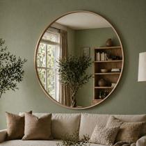 Espelho Lopazzi Decorativo 100x100 Com Moldura Premium Suporte Parede Para Banheiro E Hall