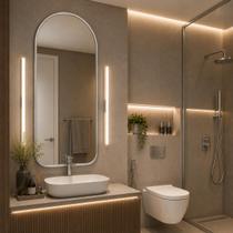 Espelho Lopazzi Grande Corpo Inteiro Base Reta Moldura Alumínio Quarto Sala Hall Pinterest 110x50cm Lopazzi