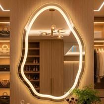 Espelho Lopazzi Orgânico 90x60 Com LED para Lavabo, Corredor,Salão, Barbearia,Penteadeira,Hall Espelho Lopazzi Orgânico 90x60 Com LED para Lavabo, Corredor,Salão, Barbearia,Penteadeira,Hall