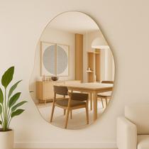 Espelho Lopazzi Orgânico Grande Decorativo 70x50 Vidro Luxo Banheiro Sala Quarto Hall com suporte e Borda Polida Espelho Lopazzi Orgânico Grande Decorativo 70x50 Vidro Luxo Banheiro Sala Quarto Hall com suporte e Borda Polida