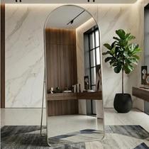 Espelho Lopazzi Oval com Base Reta Grande 170x70 Corpo Inteiro Suporte de Chão Moldura de metal