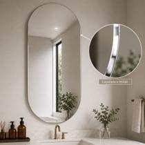 Espelho Lopazzi Solis 90x40cm Orgânico Lapidado Sem Moldura Com Suporte Vertical Horizontal Banheiro Lavabo Espelho Lopazzi Solis 90x40cm Orgânico Lapidado Sem Moldura Com Suporte Vertical Horizontal Banheiro Lavabo