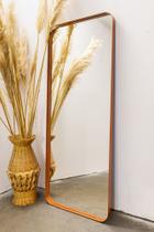 Espelho luxo retangular retrô corpo inteiro 150x60cm banheiro sala quarto hall moldura rose gold