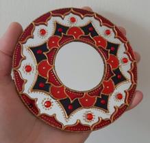 Espelho Mandala Vermelho 12cm