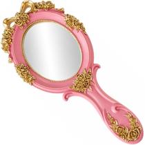 Espelho Mão Oval Vintage Maquiagem Luxo Color Moldura Bela Fera Princesas Provençal Luxo Retrô Branca Neve Rainha Noiva Espelho Mão Oval Vintage Maquiagem Luxo Color Moldura Bela Fera Princesas Provençal Luxo Retrô Branca Neve Rainha Noiva