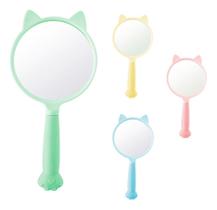 Espelho Mao Redondo De Plástico Gatinho Maquiagem Oferta