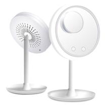 Espelho Maquiagem Com Ventilador E Led + Espelho 5X Aumento