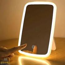 Espelho Maquiagem LED Portátil 3 Cores de Luz Touch Ajustável Espelho Maquiagem LED Portátil 3 Cores de Luz Touch Ajustável