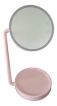 Espelho Maquiagem Led Recarregável Rotativo Lado = Abajur