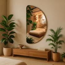 Espelho Meia lua Grande 100x50 Decorativo Moderno Banheiro Quarto Sala