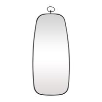 Espelho Menor Vertical Moldura Metal Black c Argola Luxo