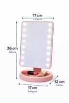 Espelho Mesa Maquiagem LED Touch USB Porta Objetos Sortido Espelho Mesa Maquiagem LED Touch USB Porta Objetos Sortido