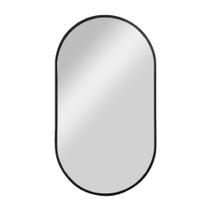 Espelho Minimalista Cápsula 40x70 cm Preto Simplicidade e Elegância para o Seu Ambiente Banheiro Sala Quarto Casa Estilo