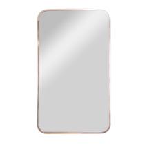 Espelho Minimalista Retangular 60x60 cm - Sofisticação e Toque de Cobre para Valorizar seu Ambiente - Evolux