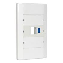 Espelho modular plástico 4x2 com Modulo Removível Para 1 Saída RJ45 ou RJ11 - Branco Espelho modular plástico 4x2 com Modulo Removível Para 1 Saída RJ45 ou RJ11 - Branco